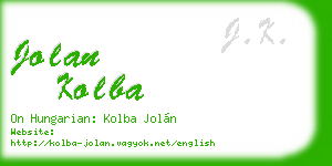jolan kolba business card